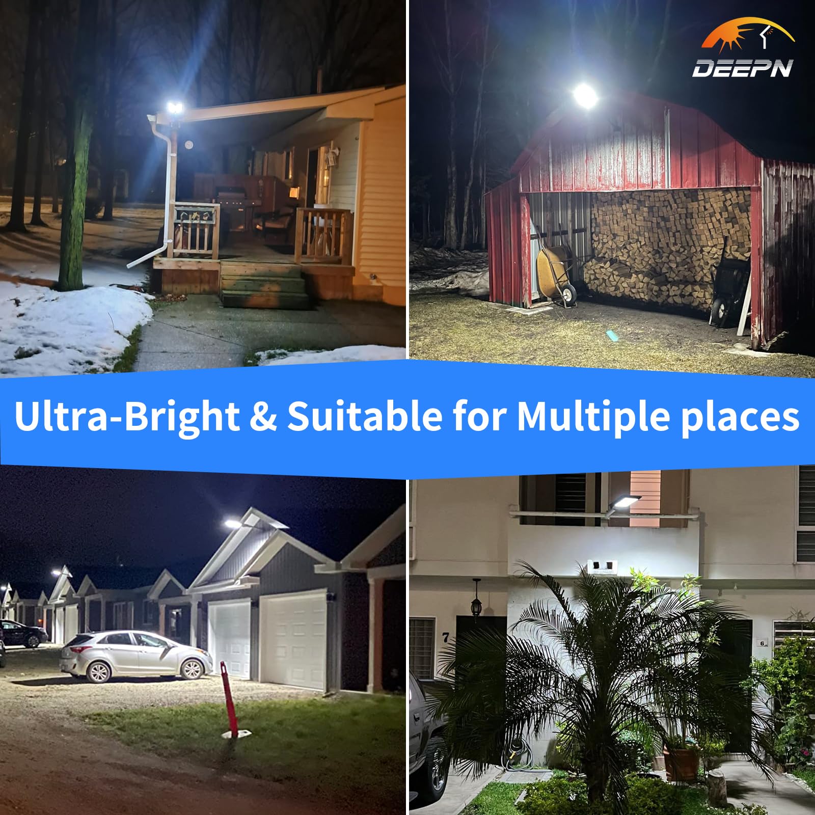 Deepn solar lights with IP66 durability stand up to harsh weather.