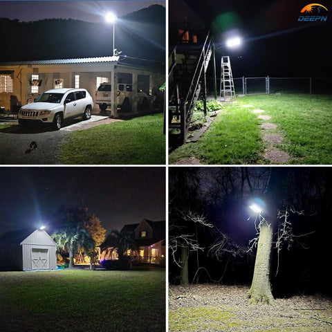 Deepn solar lights outdoor mounts on walls, fences, or poles securely.