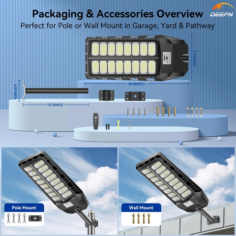 Deepn solar street light IP67 weatherproof performance in rain and snow
