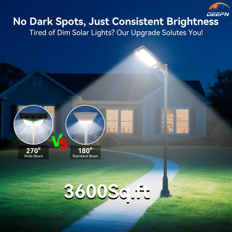 Deepn solar street light mounted on wall demonstrating flexible installation