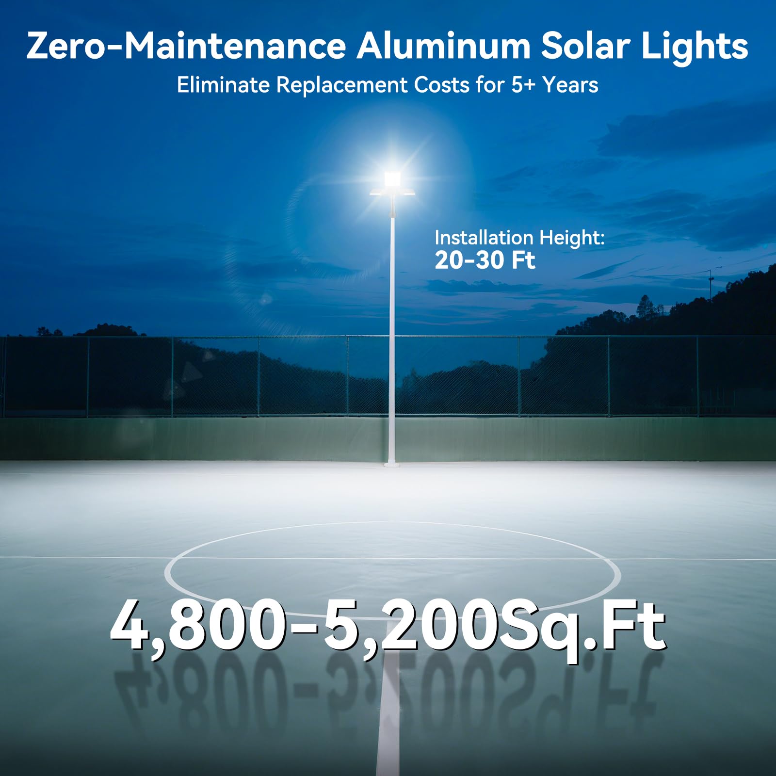 Deepn solar street light with motion sensor activates on motion