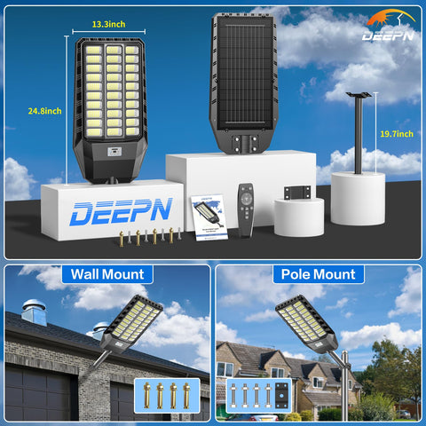 Deepn solar street light offers versatile mounting on wall, pole, or tree for flexible placement