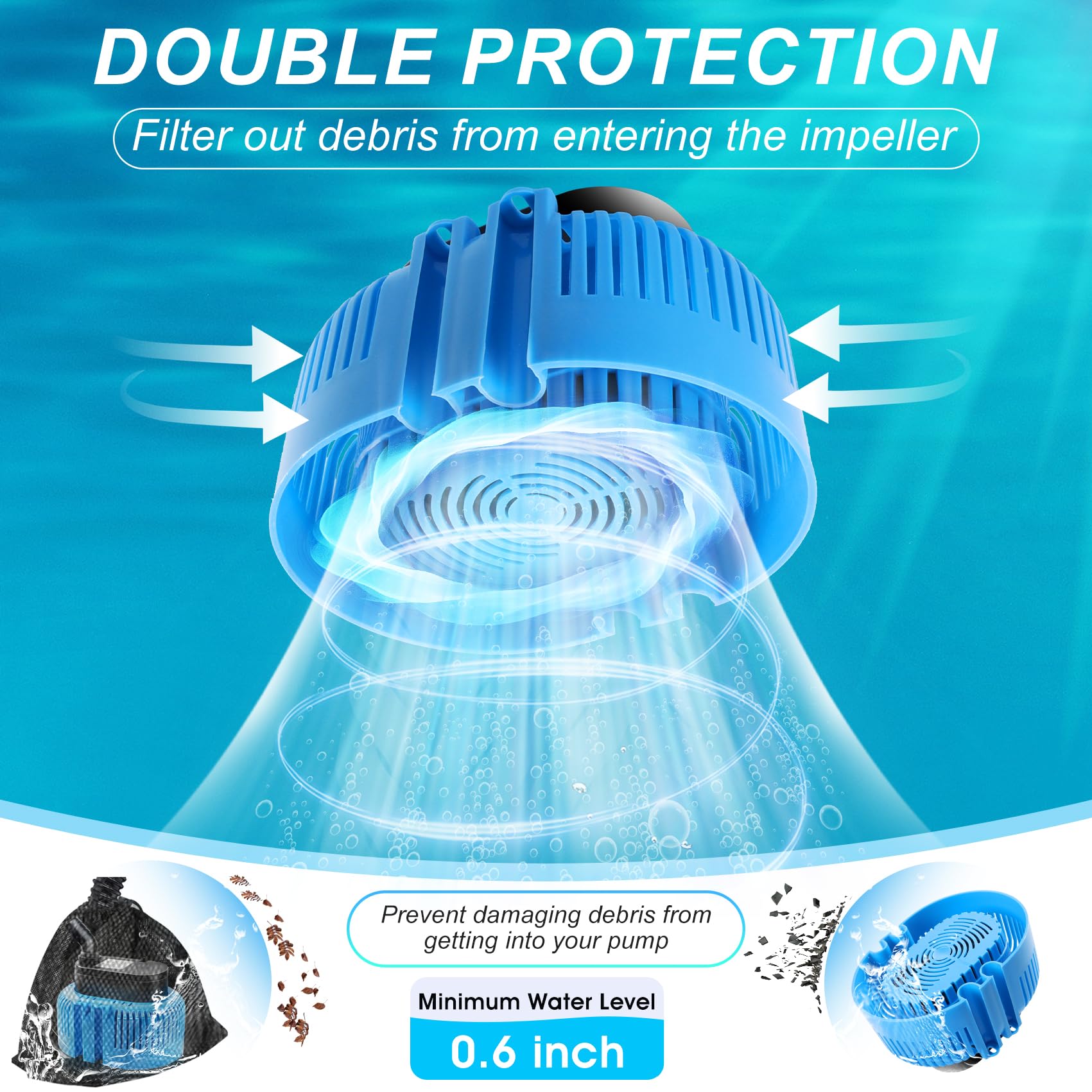 DeeprBetter 850 GPH pump in action during rainfall