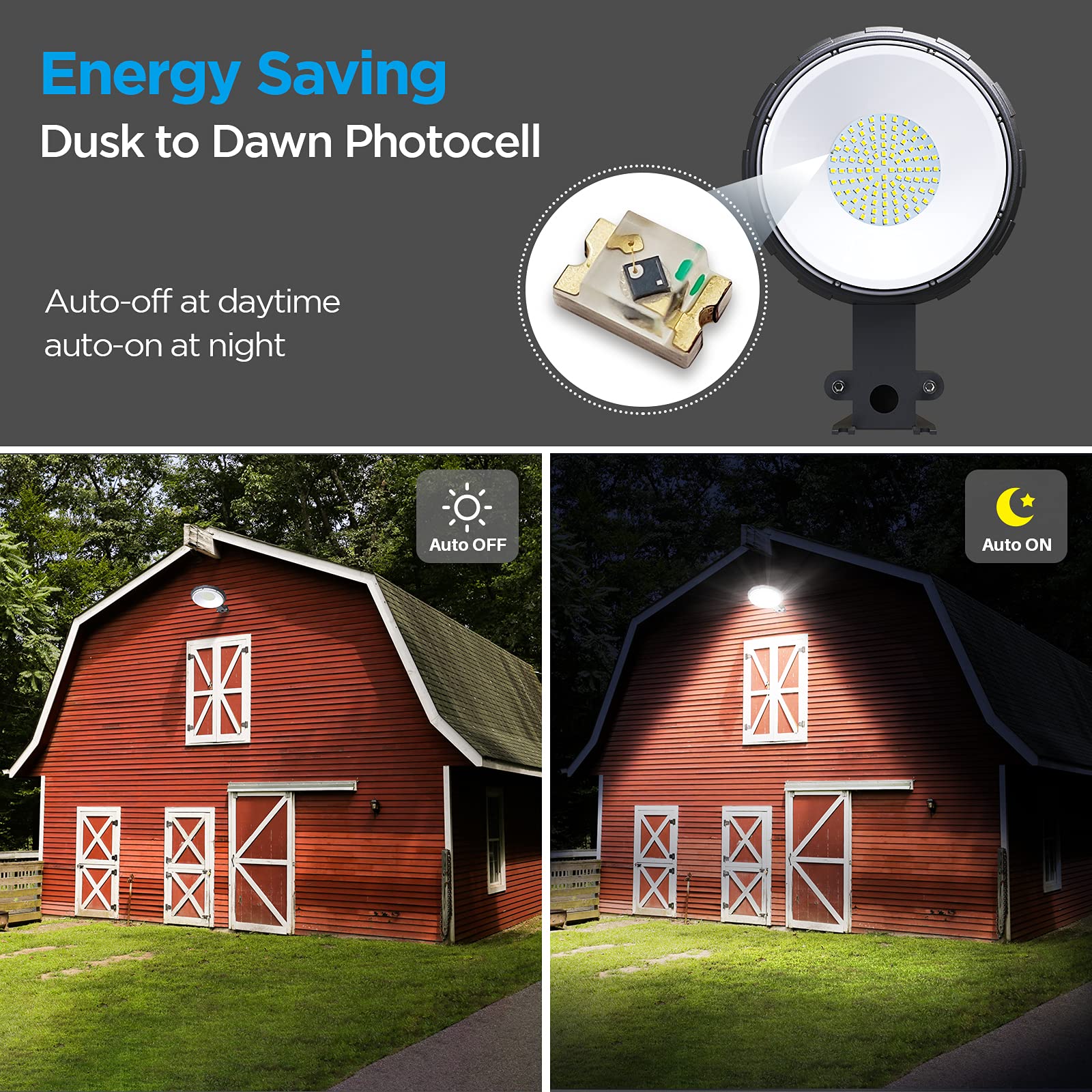 Deerdance IP65 waterproof LED area light withstands weather in any outdoor space.