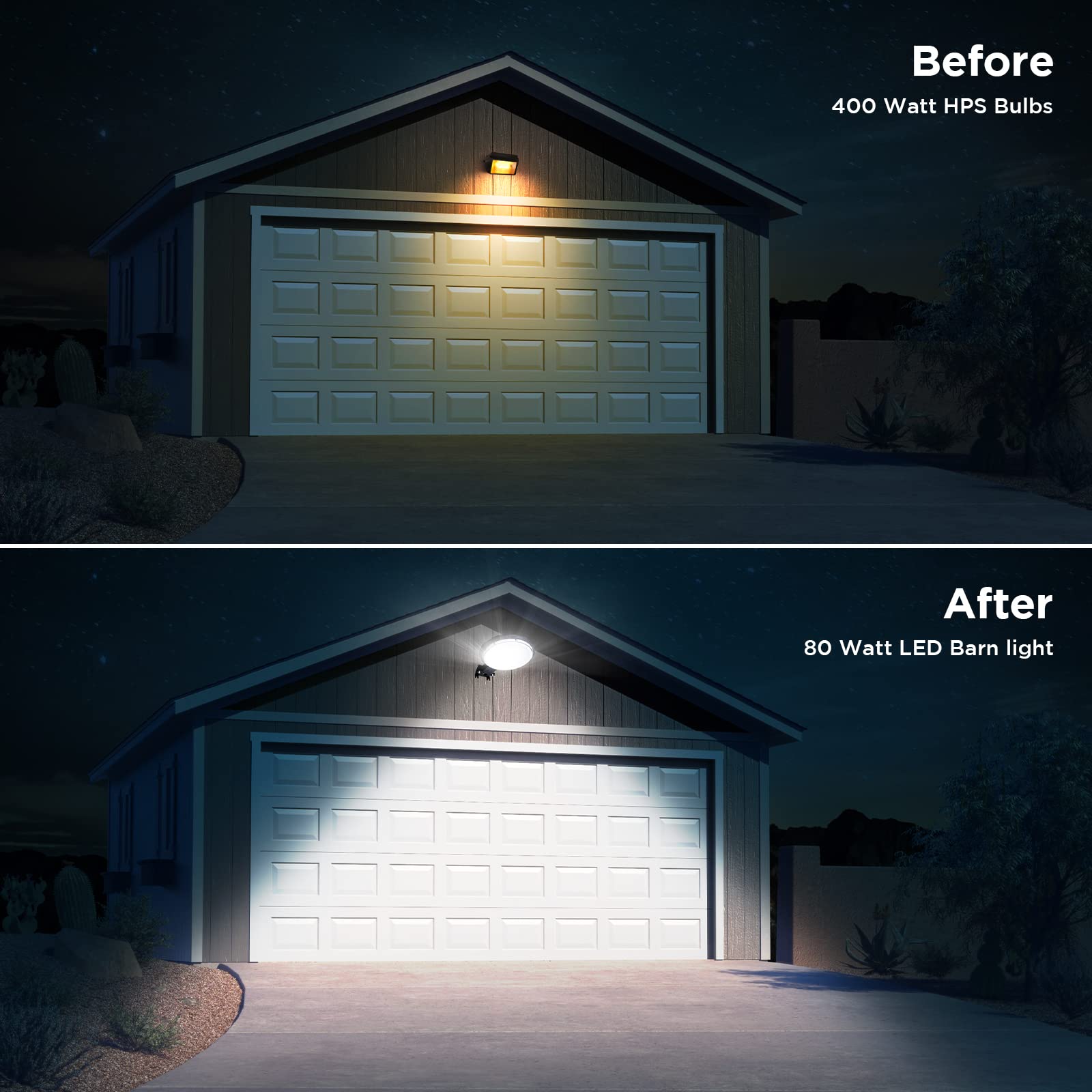 Deerdance outdoor dusk-to-dawn light activates automatically in evenings.