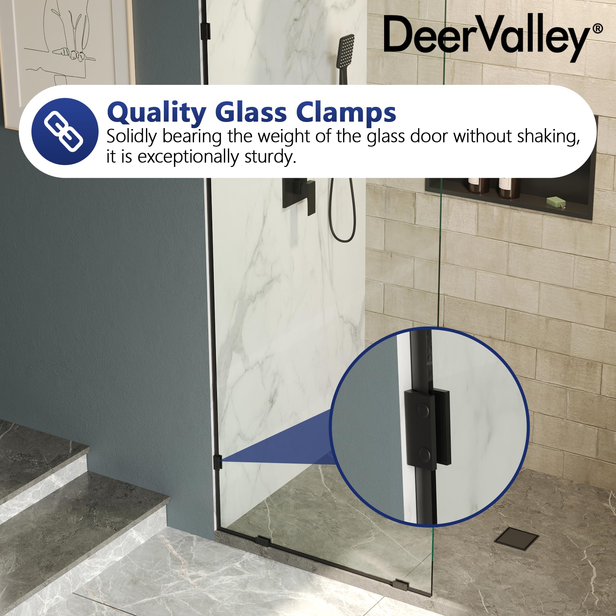 DeerValley modern black hardware accents enhance contemporary bathroom aesthetics.