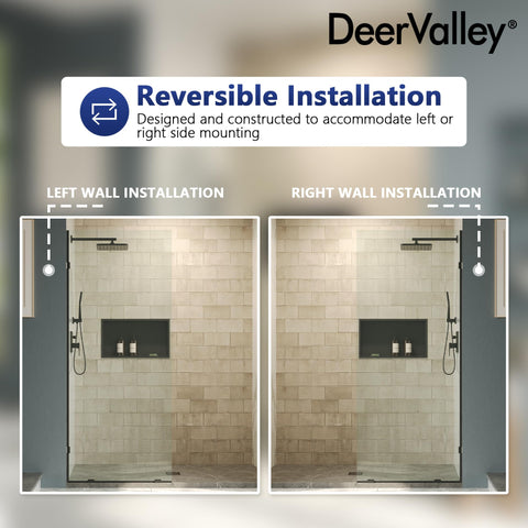 DeerValley 32x78 inch panel creates a spacious, open shower feel.
