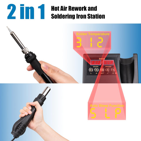 Defabee 2-in-1 hot air rework setup with adjustable airflow