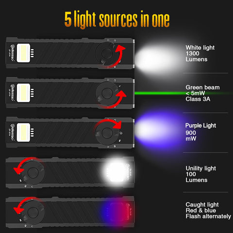 DEFENTAC purple LED light enables visibility in low light environments.