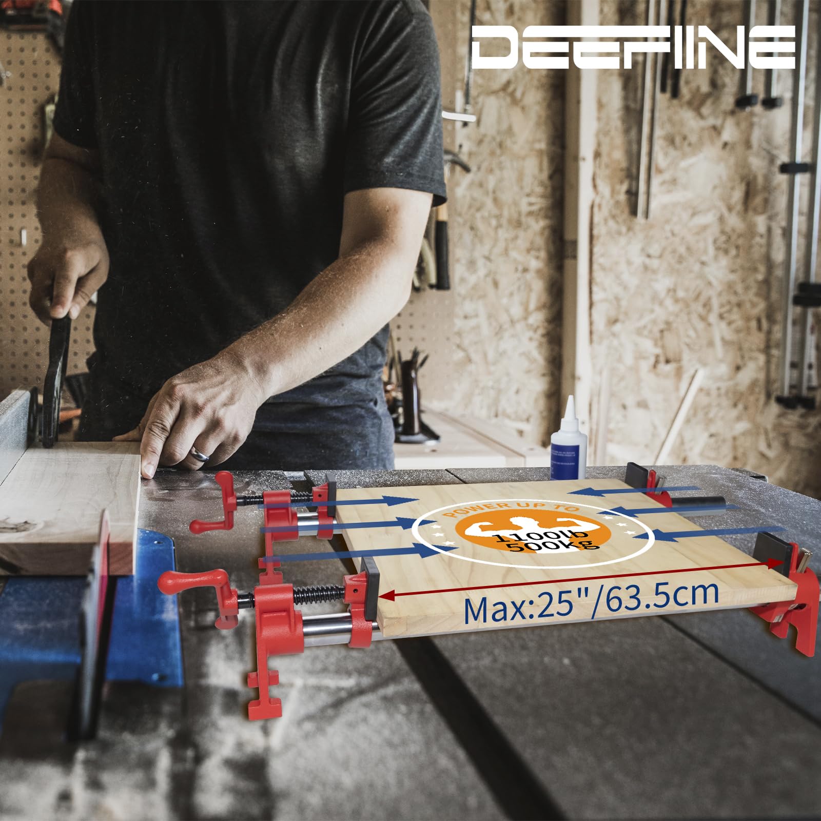 DEEFIINE quick-release handle enables fast, controlled clamping operations
