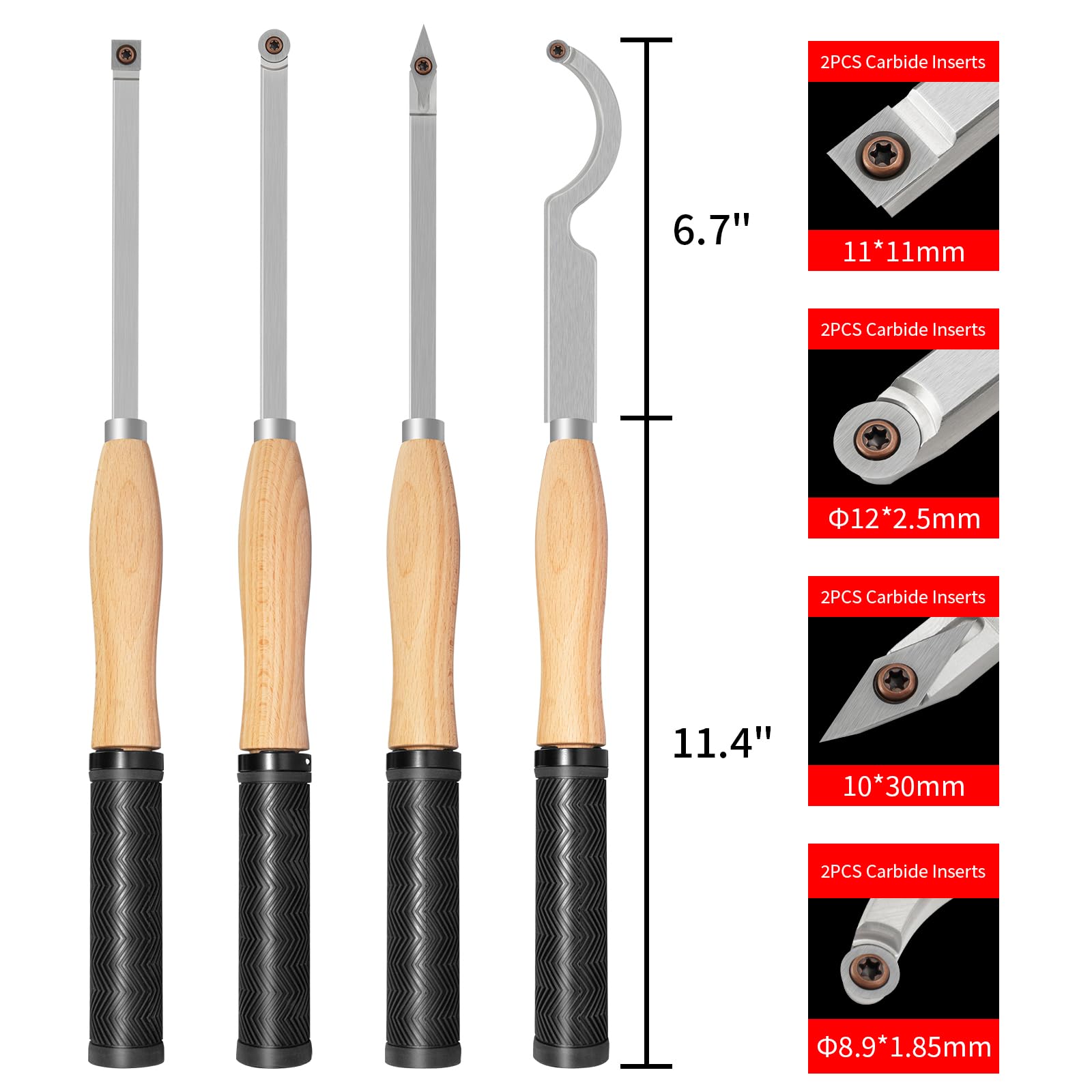 DEEFIINE woodlathe tools set in wooden box showing organized storage for quick setup.