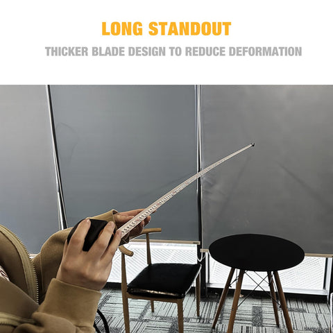 DegLasers magnetic hook helps position the tape measure hands-free