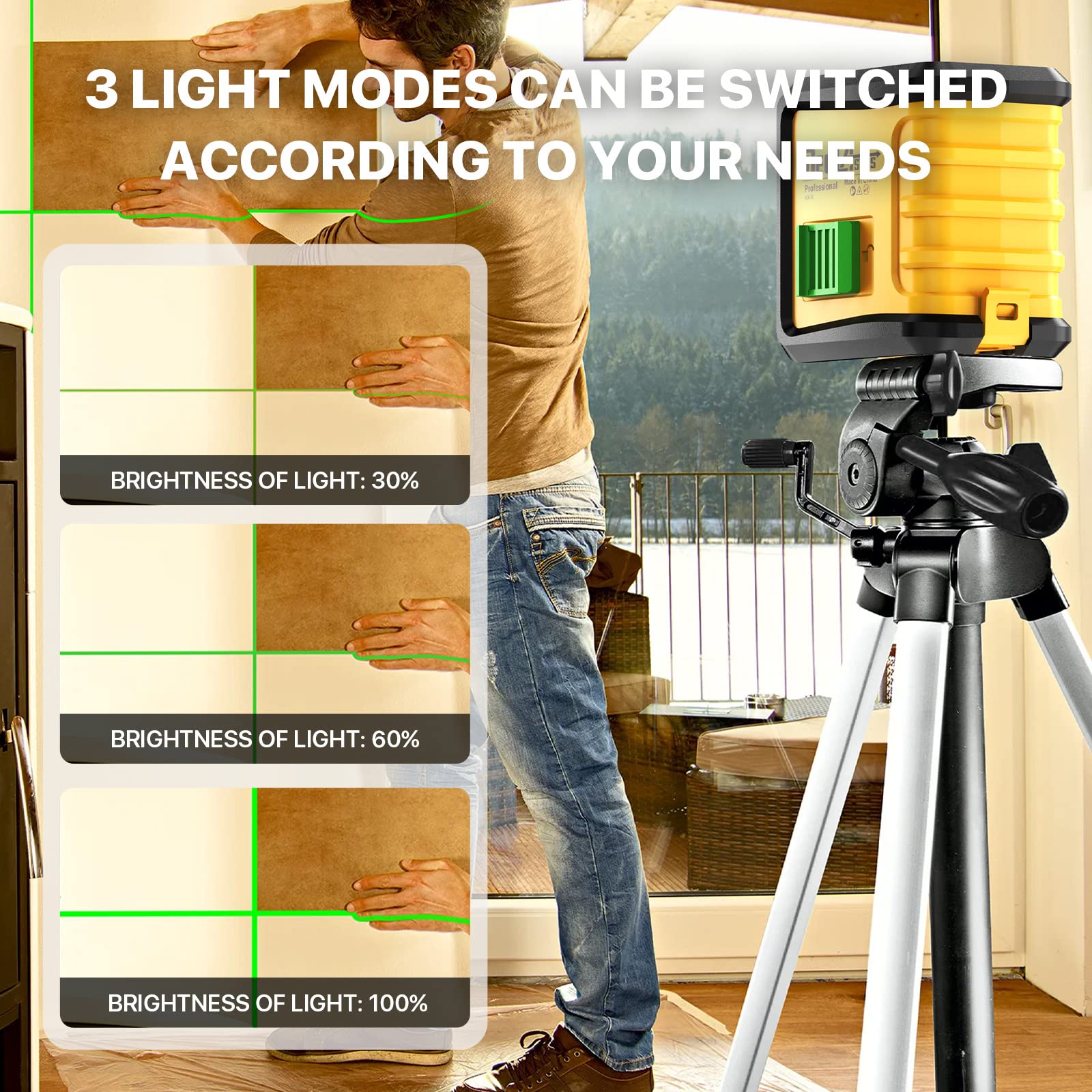 DegLasers pulse mode maintains visibility in bright indoor spaces.