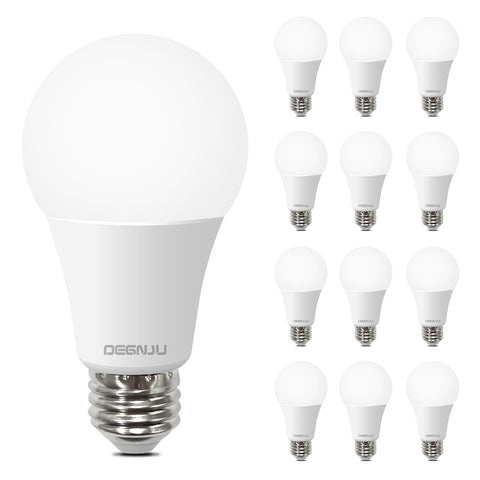 DEGNJU A19 LED bulb provides 1500 lumens for bright rooms.