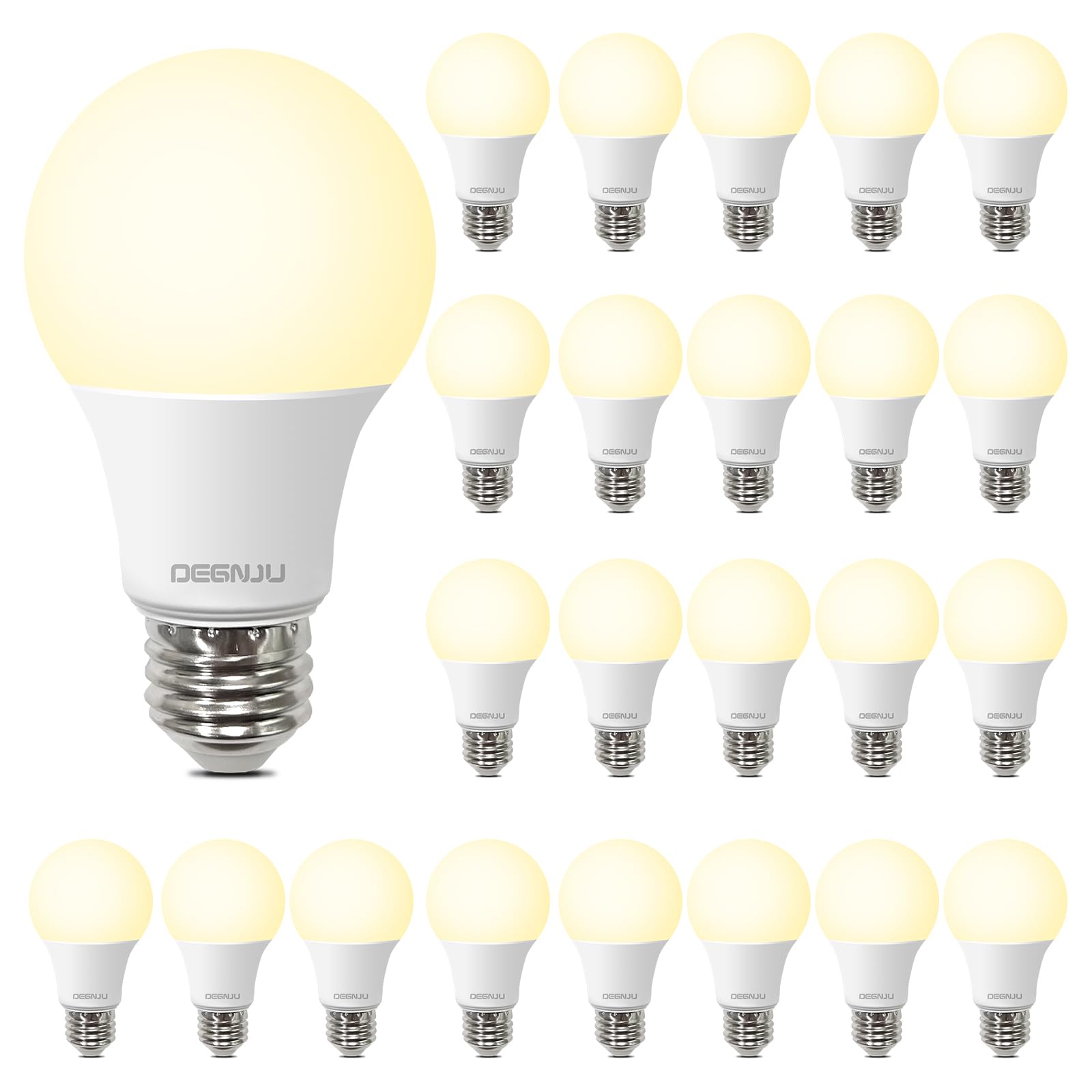 DEGNJU A19 LED bulb in socket for quick install and energy savings.