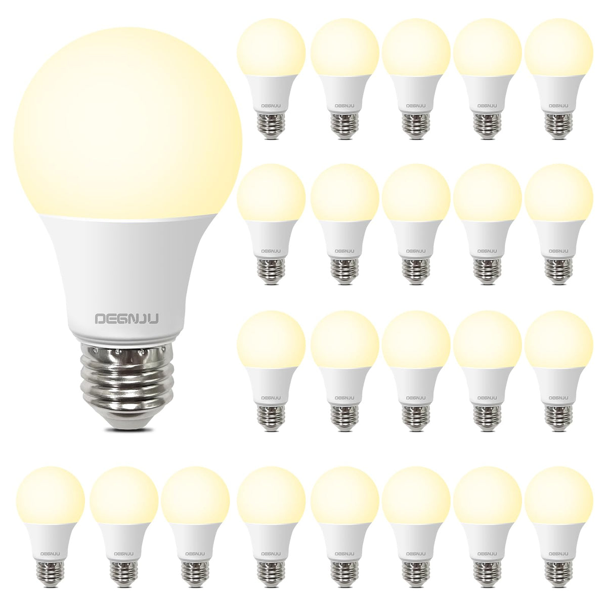 DEGNJU A19 LED bulb in socket for quick install and energy savings.