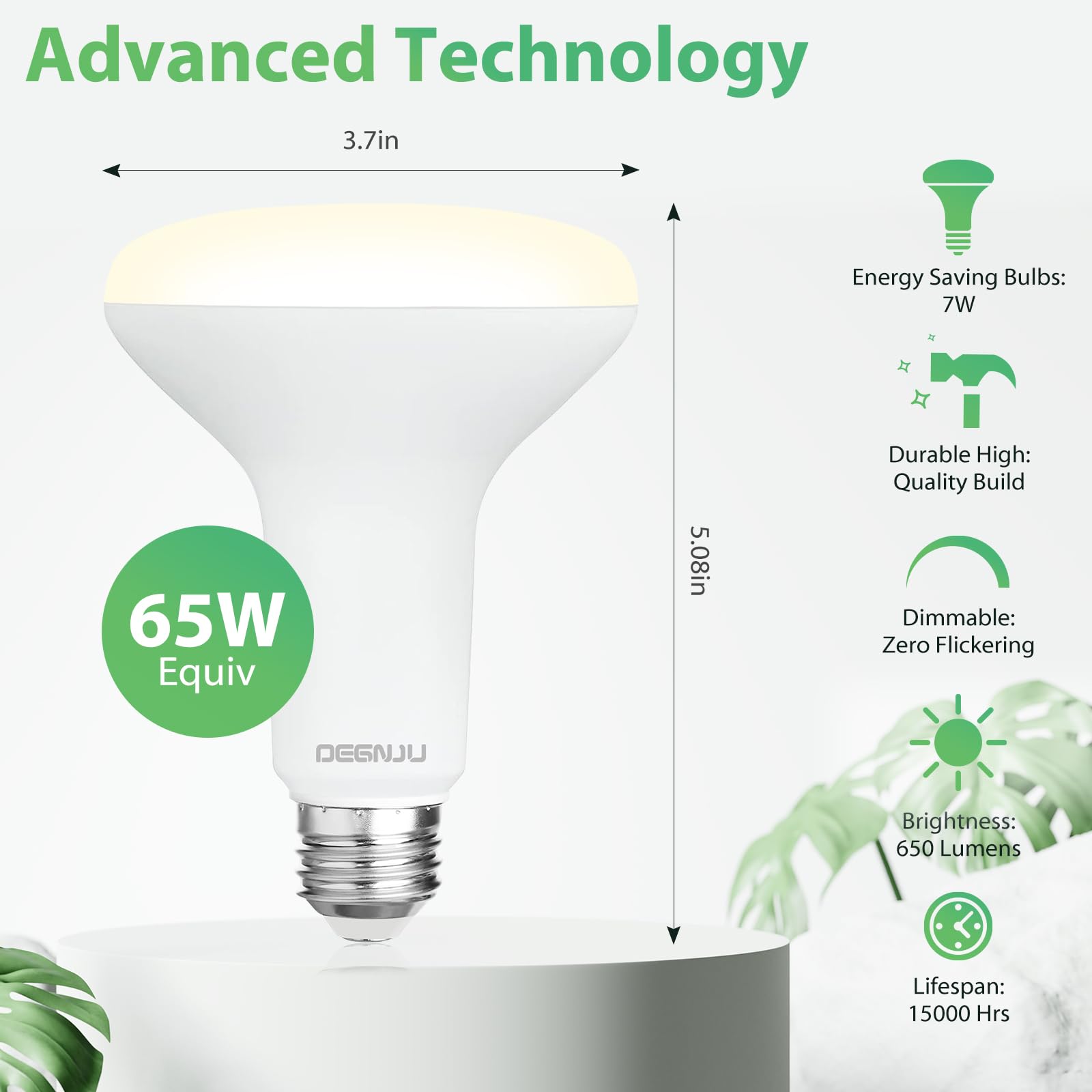 DEGNJU BR30 LED bulb long life up to 15,000 hours