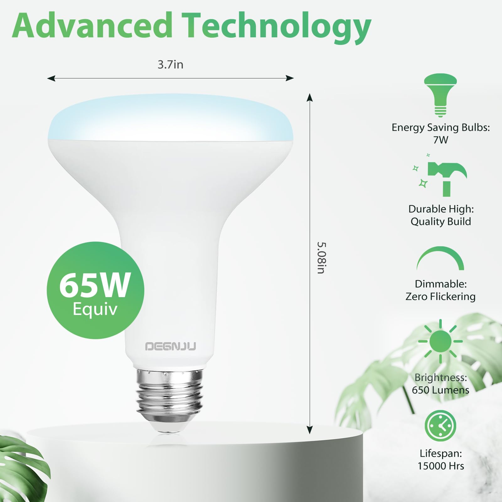 DEGNJU BR30 LED Bulb fits recessed ceiling cans for upgrades