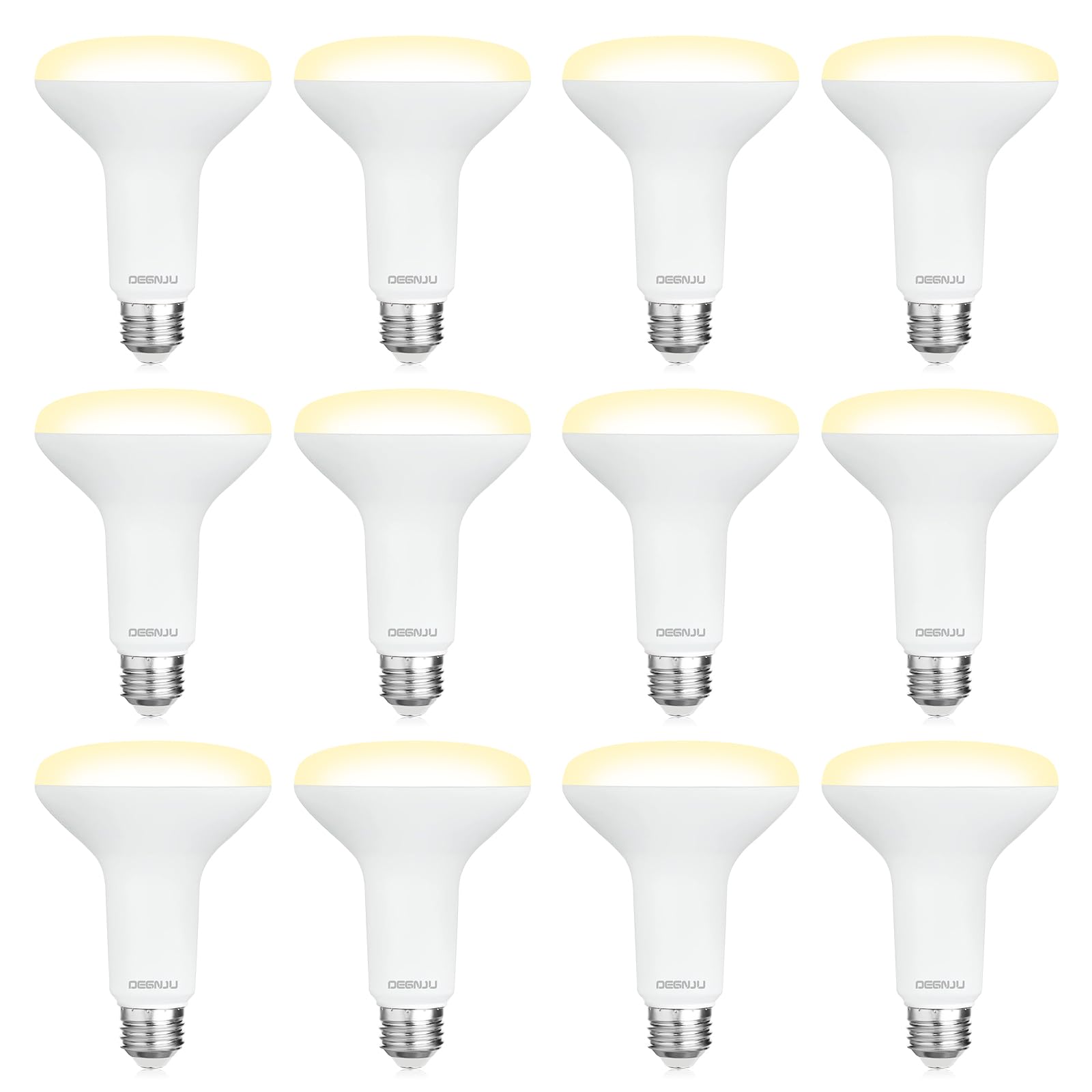 DEGNJU BR30 LED bulbs pack front view delivering bright 650 lumens for even recessed lighting.