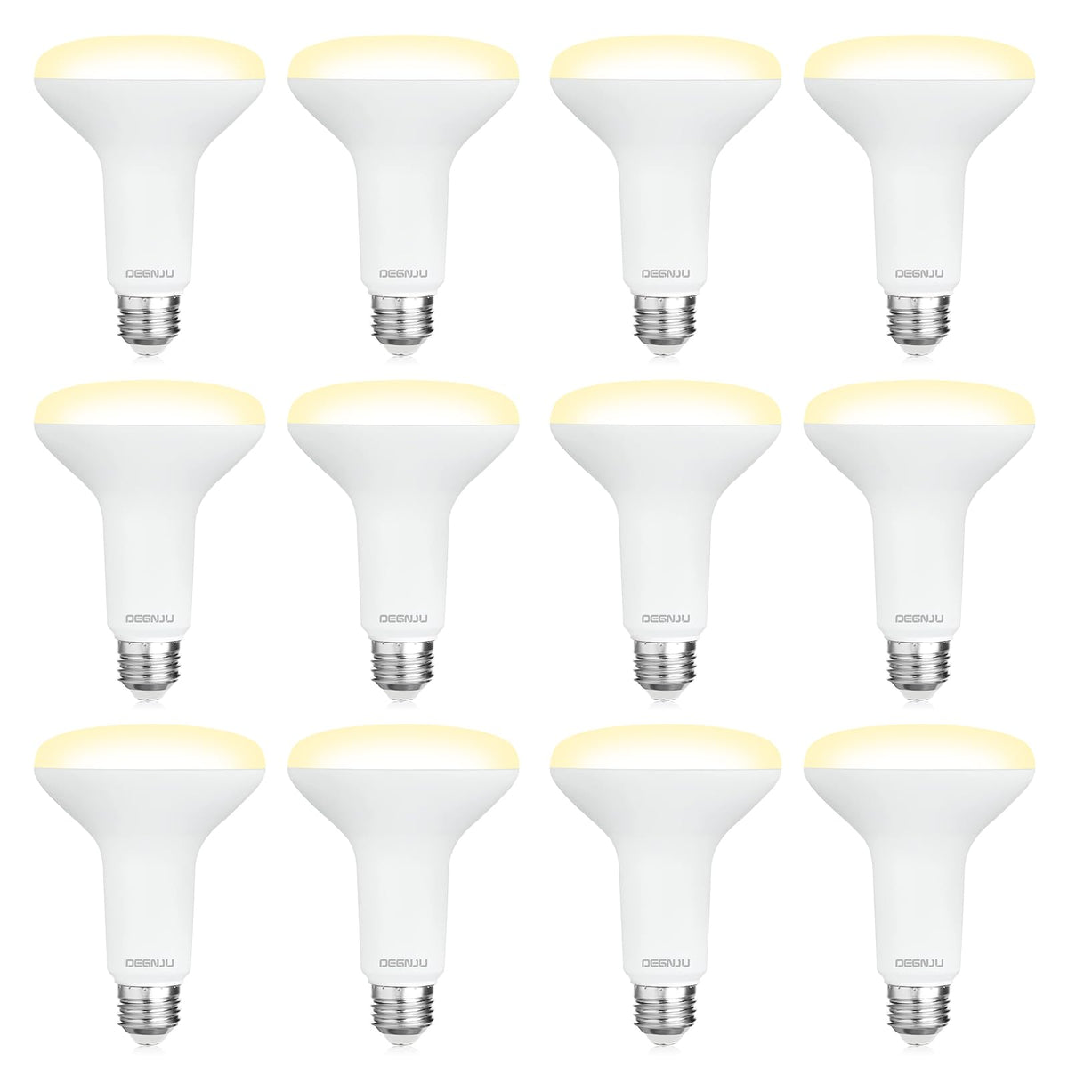 DEGNJU BR30 LED bulbs pack front view delivering bright 650 lumens for even recessed lighting.