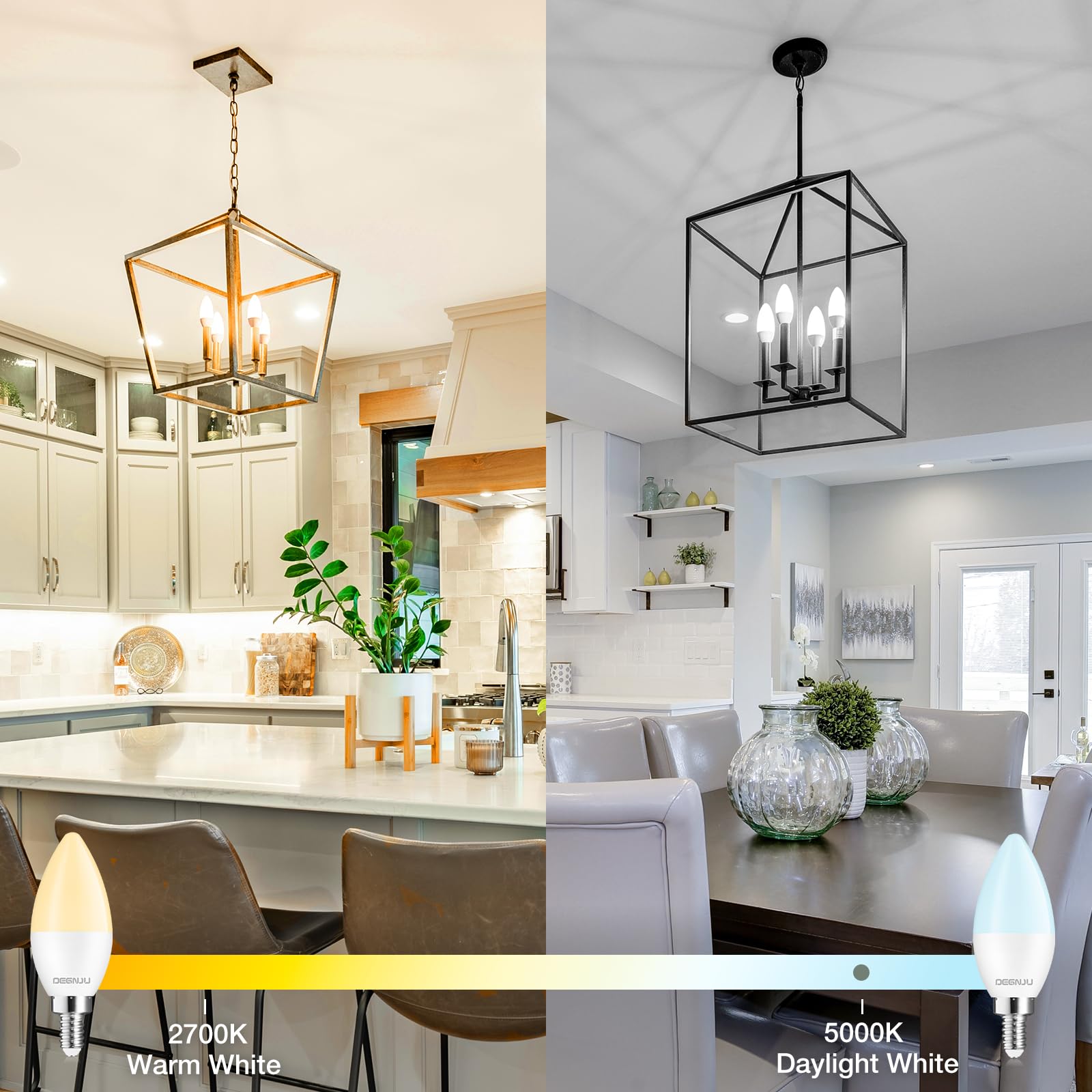 DEGNJU CRI 80 flicker-free LED bulb renders colors accurately.