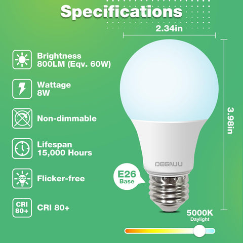 DEGNJU LED bulb with E26 base installation for quick swaps