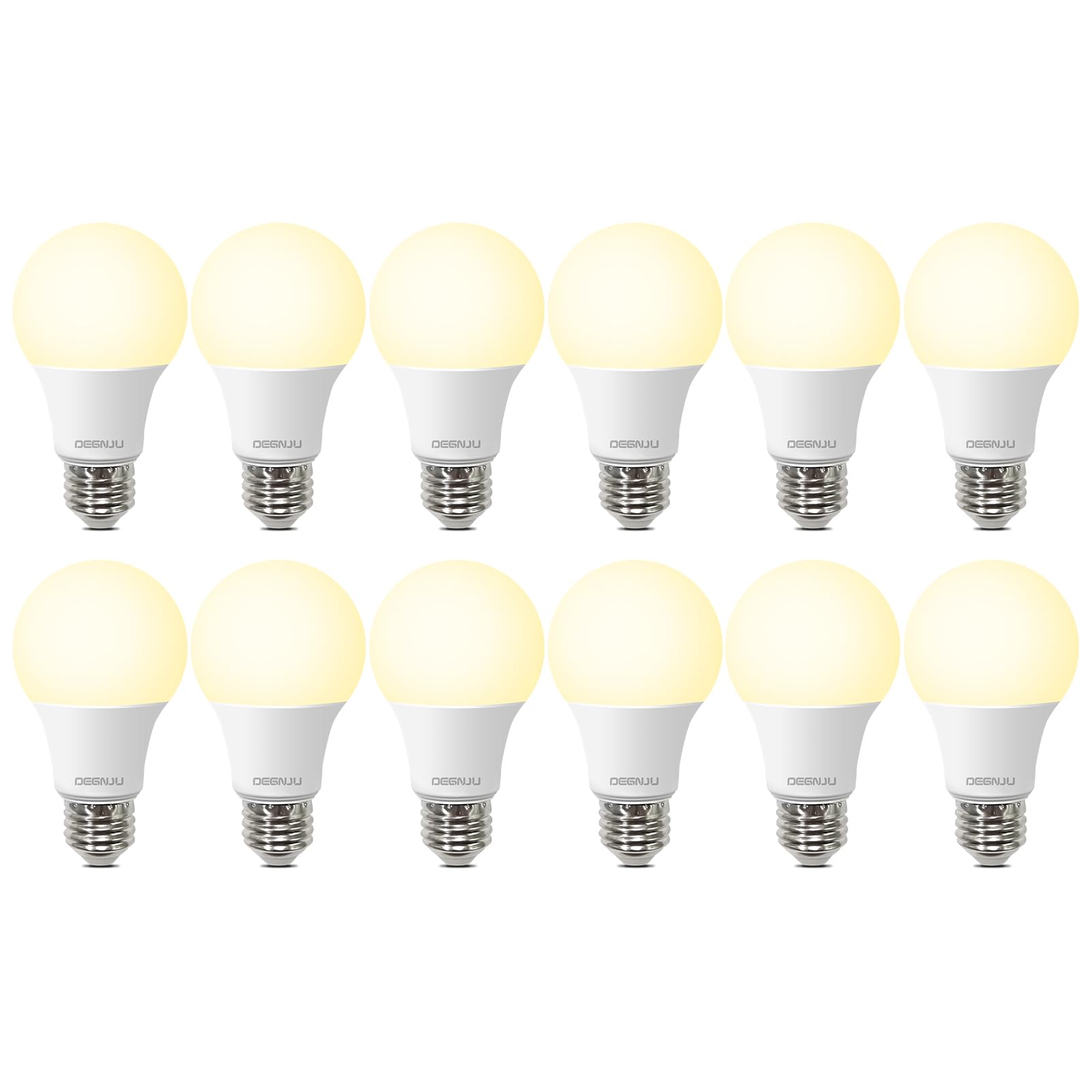 DEGNJU A19 LED bulb offers 60W-equivalent brightness for bright living spaces.