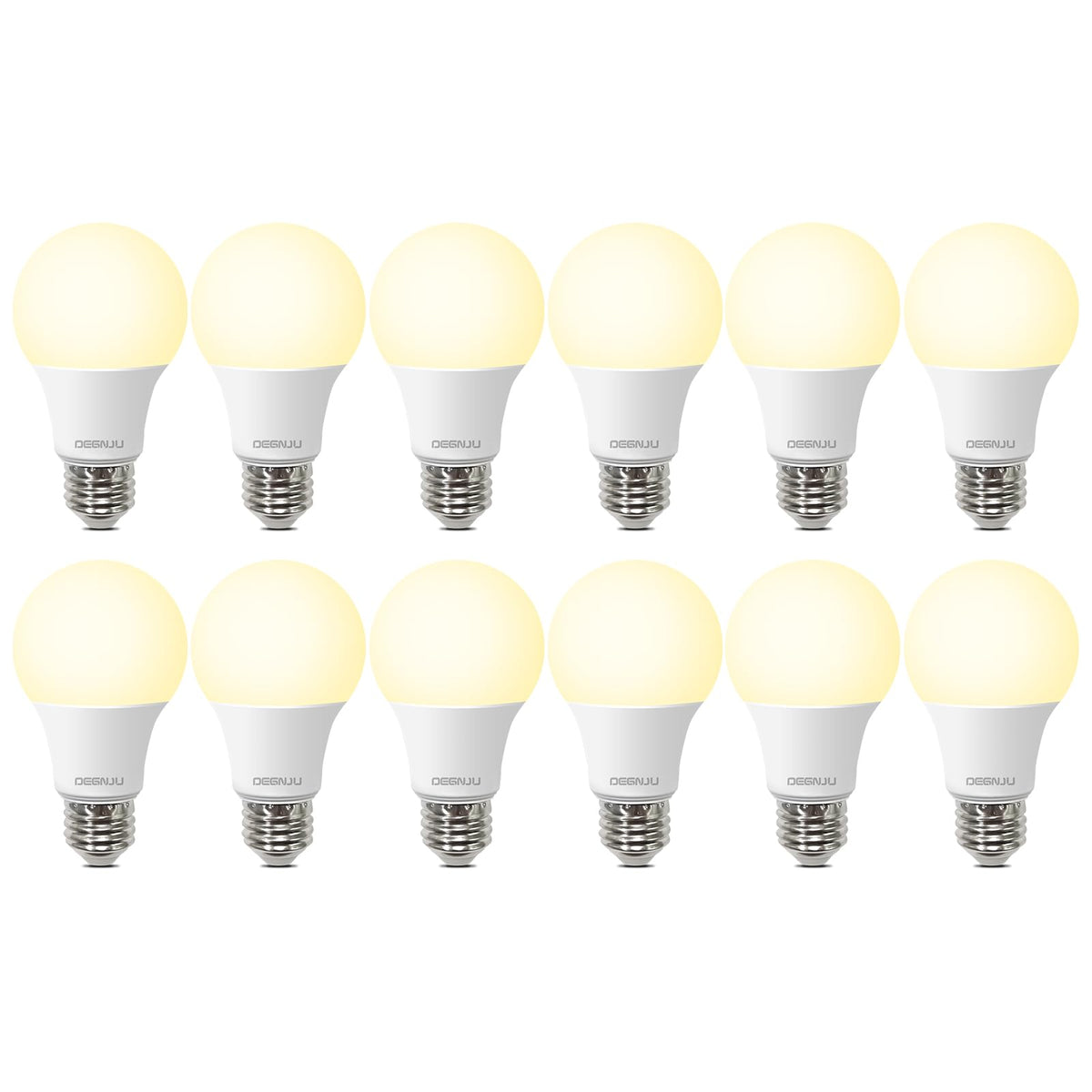 DEGNJU A19 LED bulb offers 60W-equivalent brightness for bright living spaces.