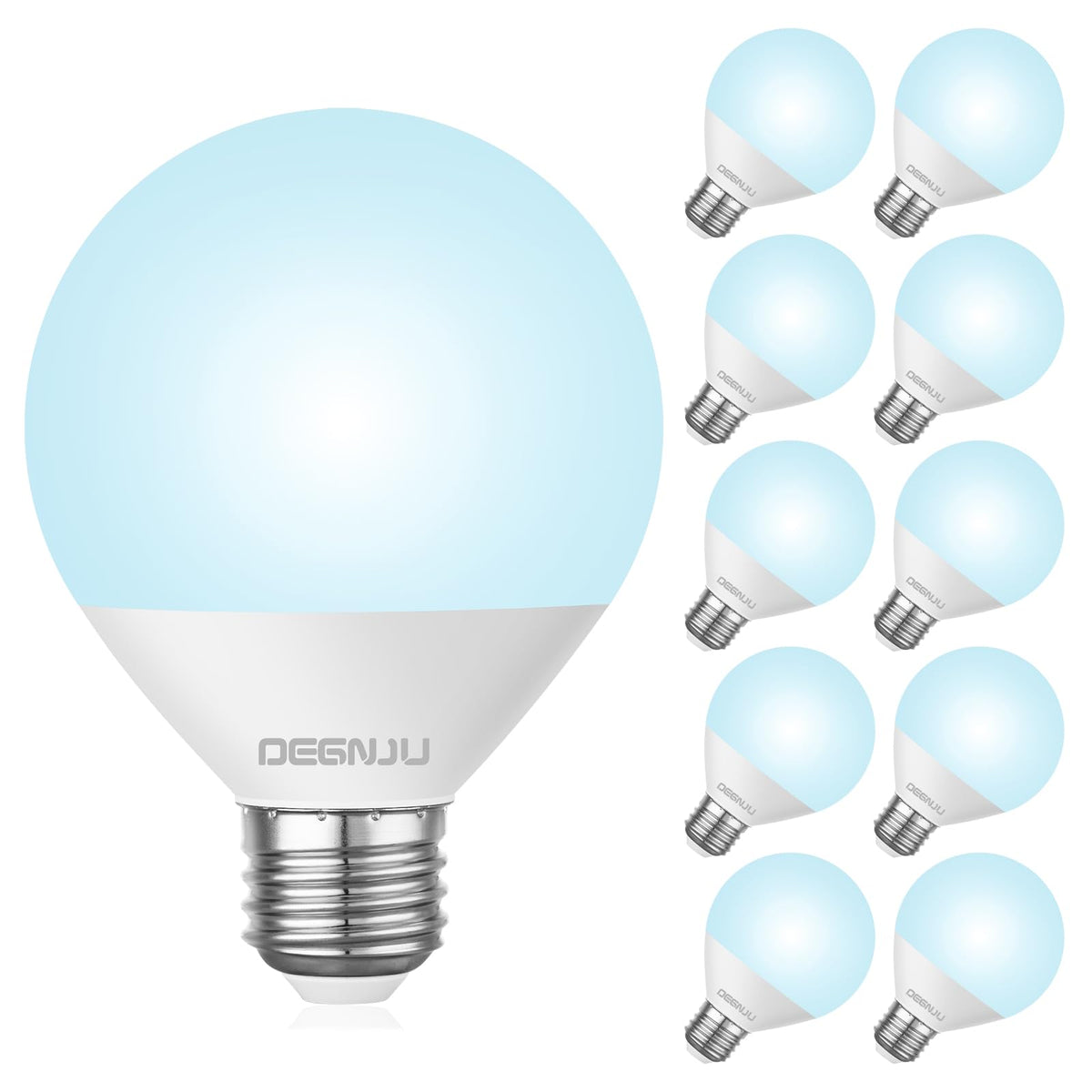DEGNJU G25 globe vanity bulb front view for makeup mirror lighting