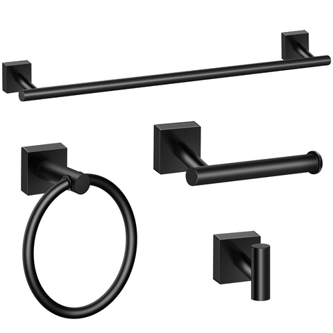DEGULAS 24-inch towel bar in matte black for sturdy towel storage and style