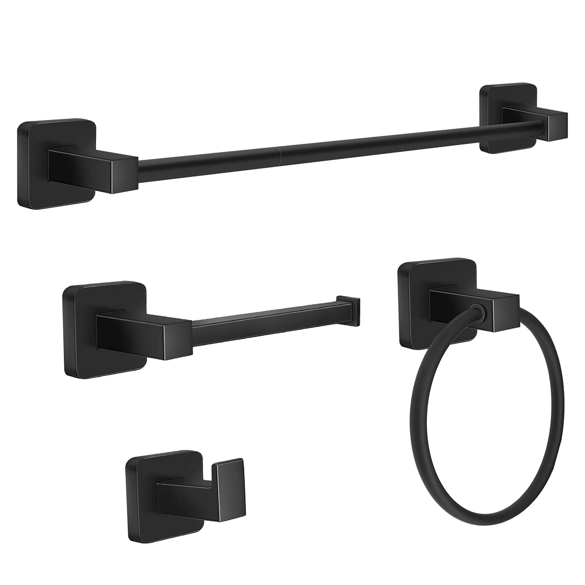 DEGULAS 20-inch towel bar in matte black for sturdy towel storage.