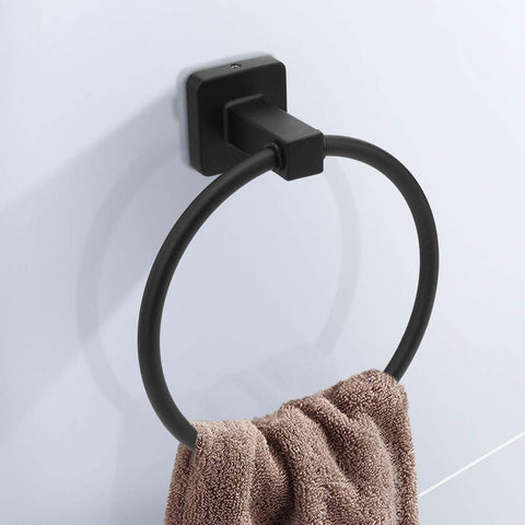 DEGULAS wall-mounted bathroom rack enhances organization with sleek lines.