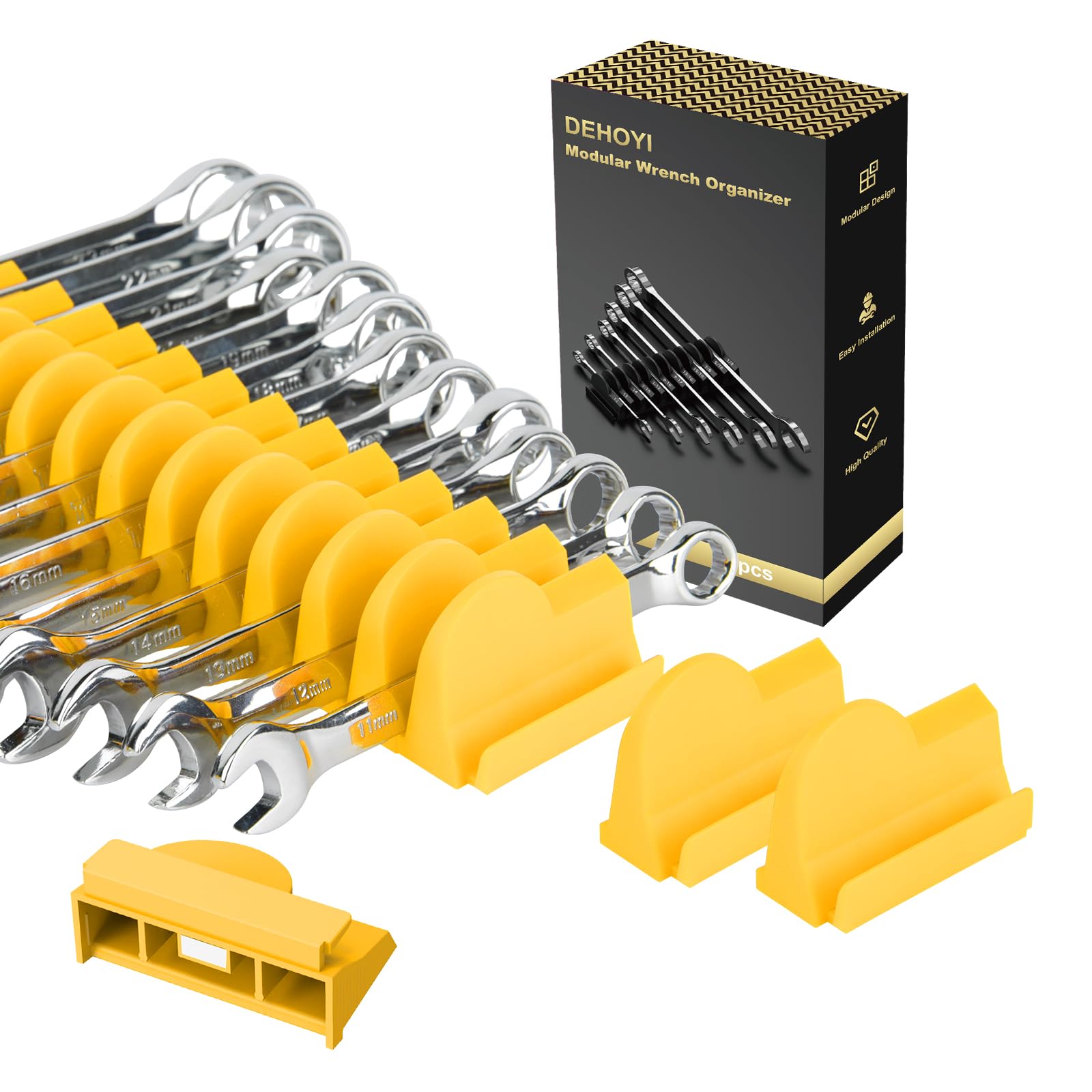 DEHOYI magnetic wrench organizer in a drawer keeps wrenches neatly accessible