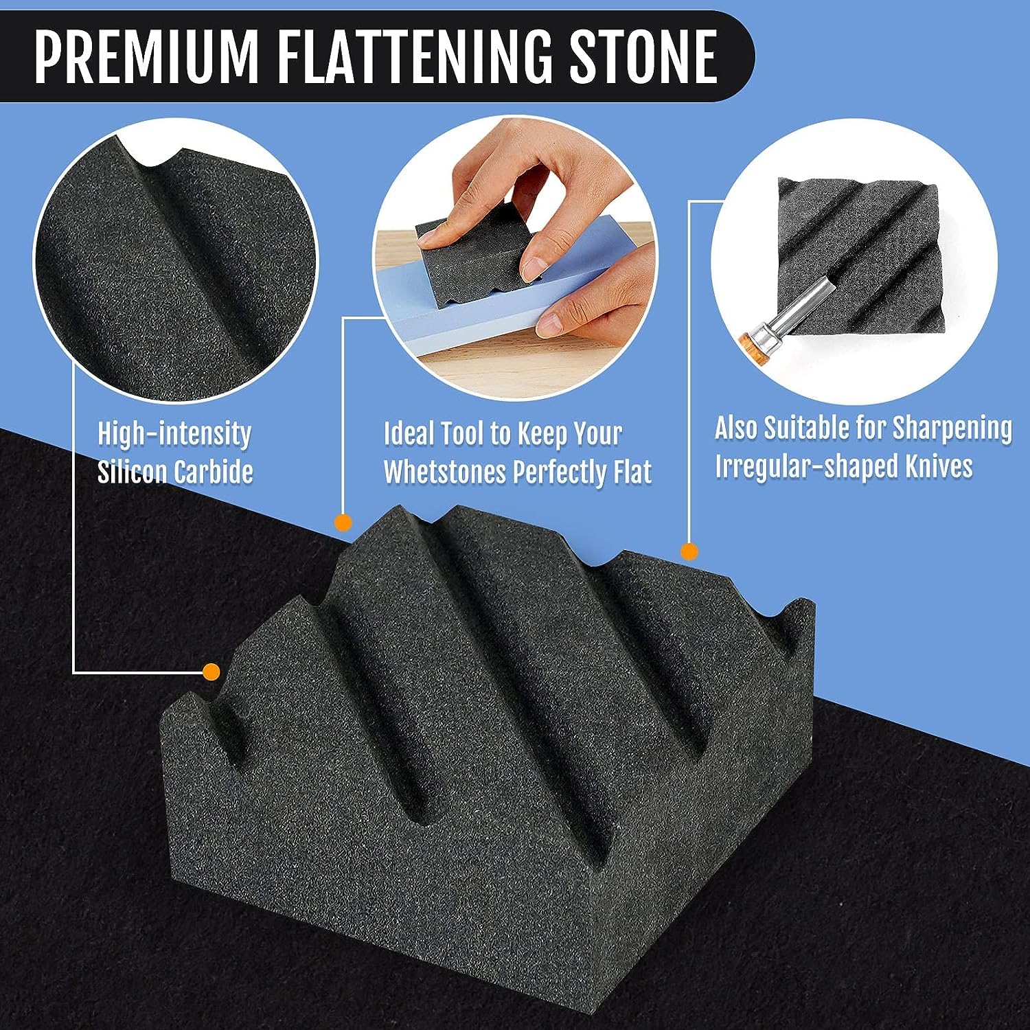 DEHVIHS flattening stone helps maintain flat surface for consistent sharpening