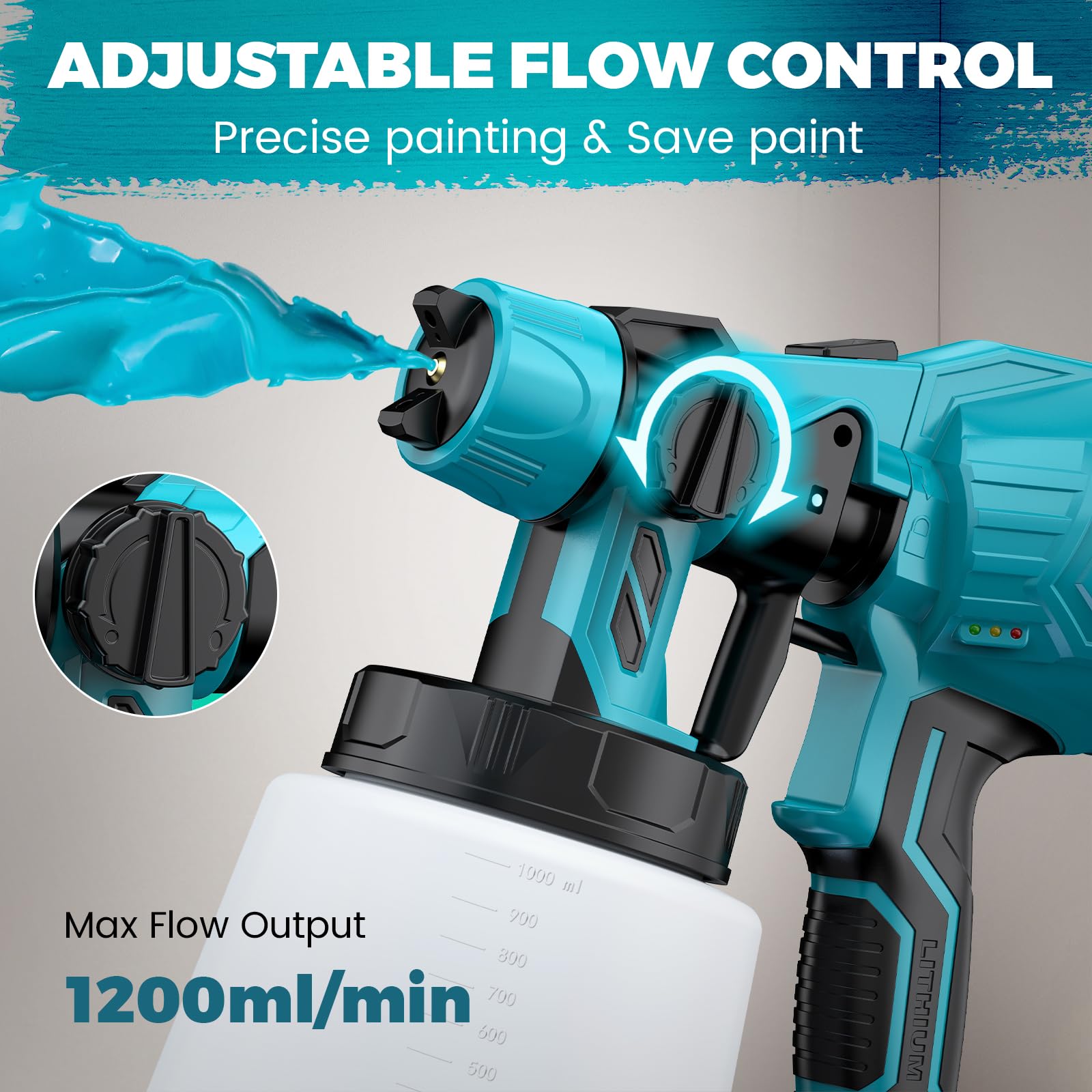DEJUNPIOOL adjustable flow control for efficient coating application