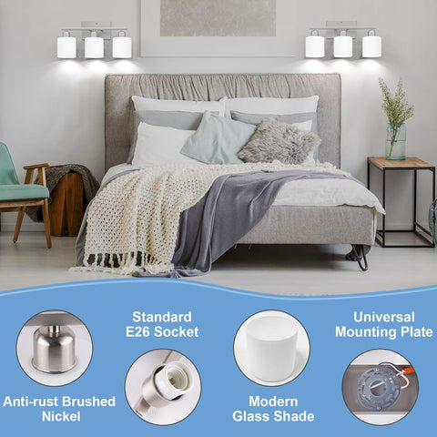 Dekang vanity light with open bottom access for easy bulb replacement.