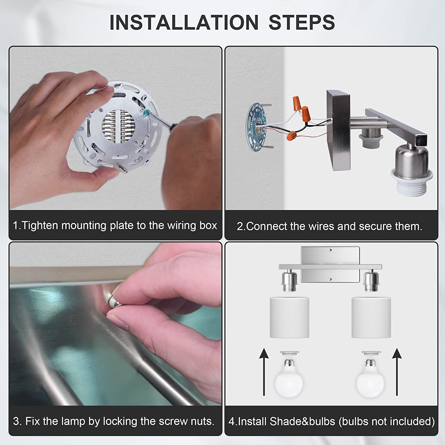 Dekang pre-assembled vanity light for quick, tool-light installation