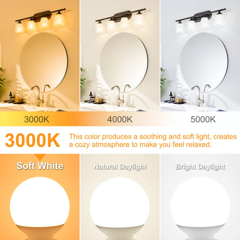 Dekang vanity light bulb with 500 lumens for clear makeup tasks.