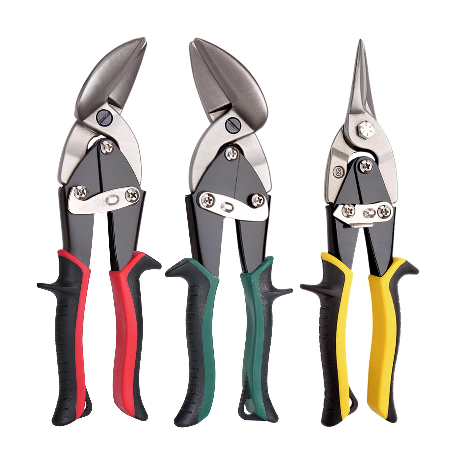 DEKELIY Aviation tin snips left-cut for tight curves and reliable performance.
