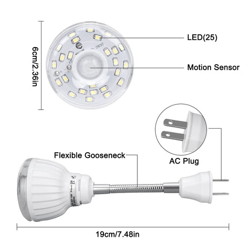 DEKELIY night light detects motion up to several feet, guiding you safely.