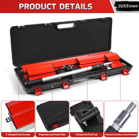 DEKEones twist-lock tip keeps blade length stable during mudding.