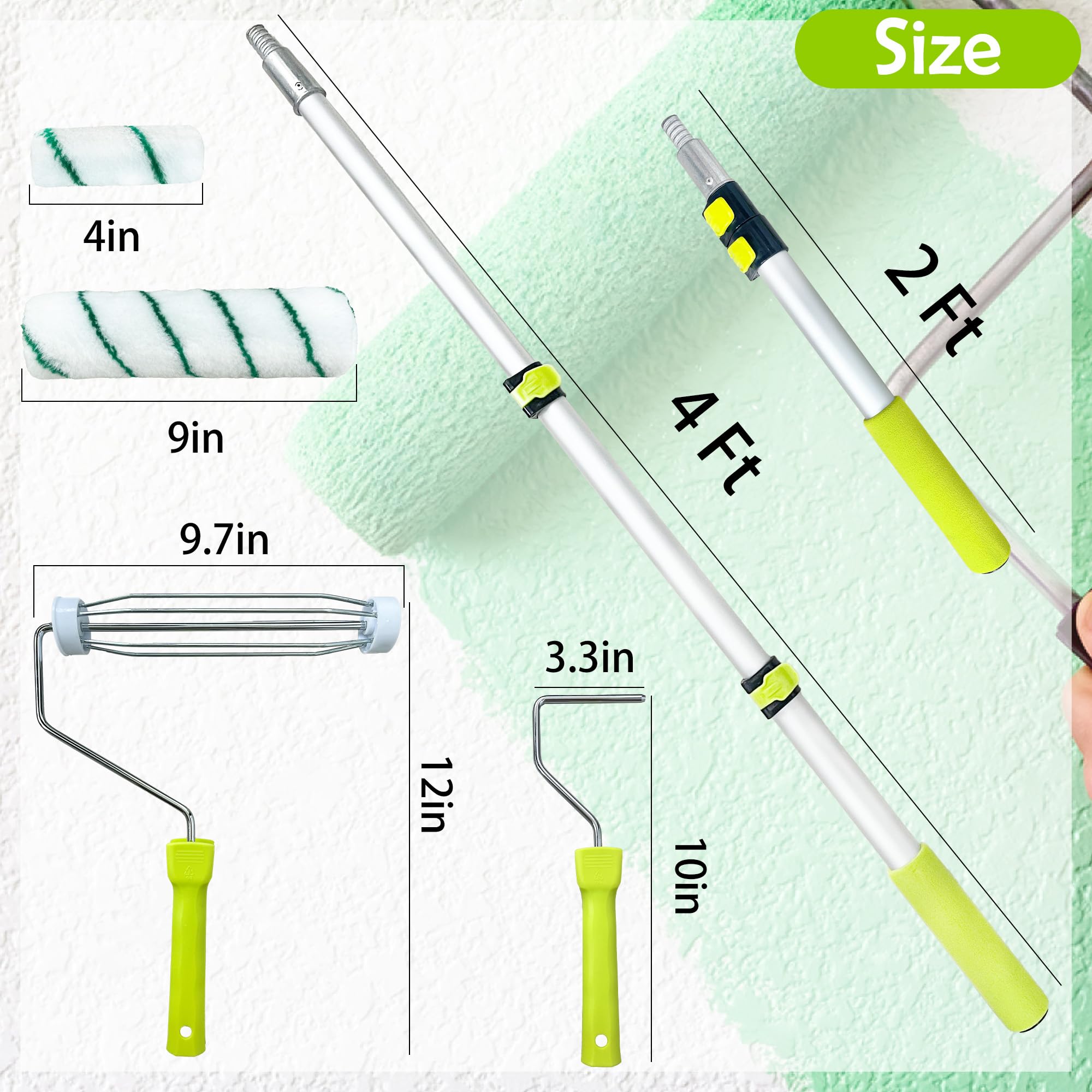 Dekonmon 4-inch roller frame supports precise coverage in tight corners