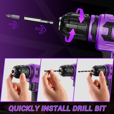 3-8 inch keyless chuck on DEKOPRO drill for easy bit changes