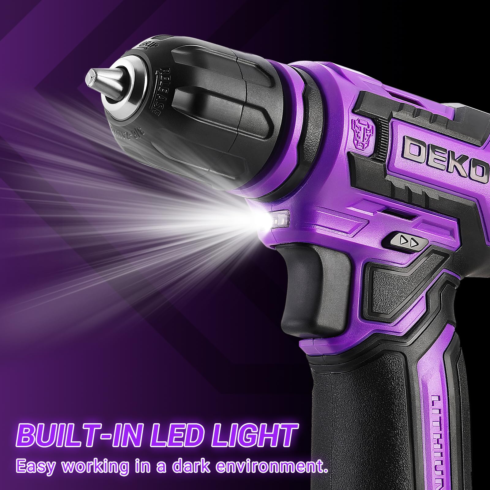 DEKOPRO 12V drill delivering 800 RPM for quick drilling
