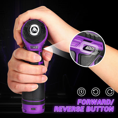 Ergonomic purple DEKOPRO drill held one-handed for comfortable tasks