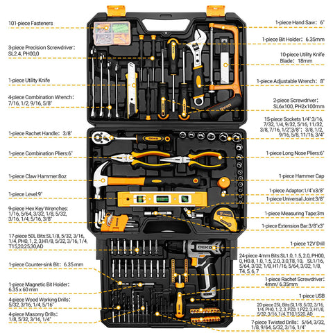 DEKOPRO 12V cordless drill ready for quick charging and simple DIY tasks.
