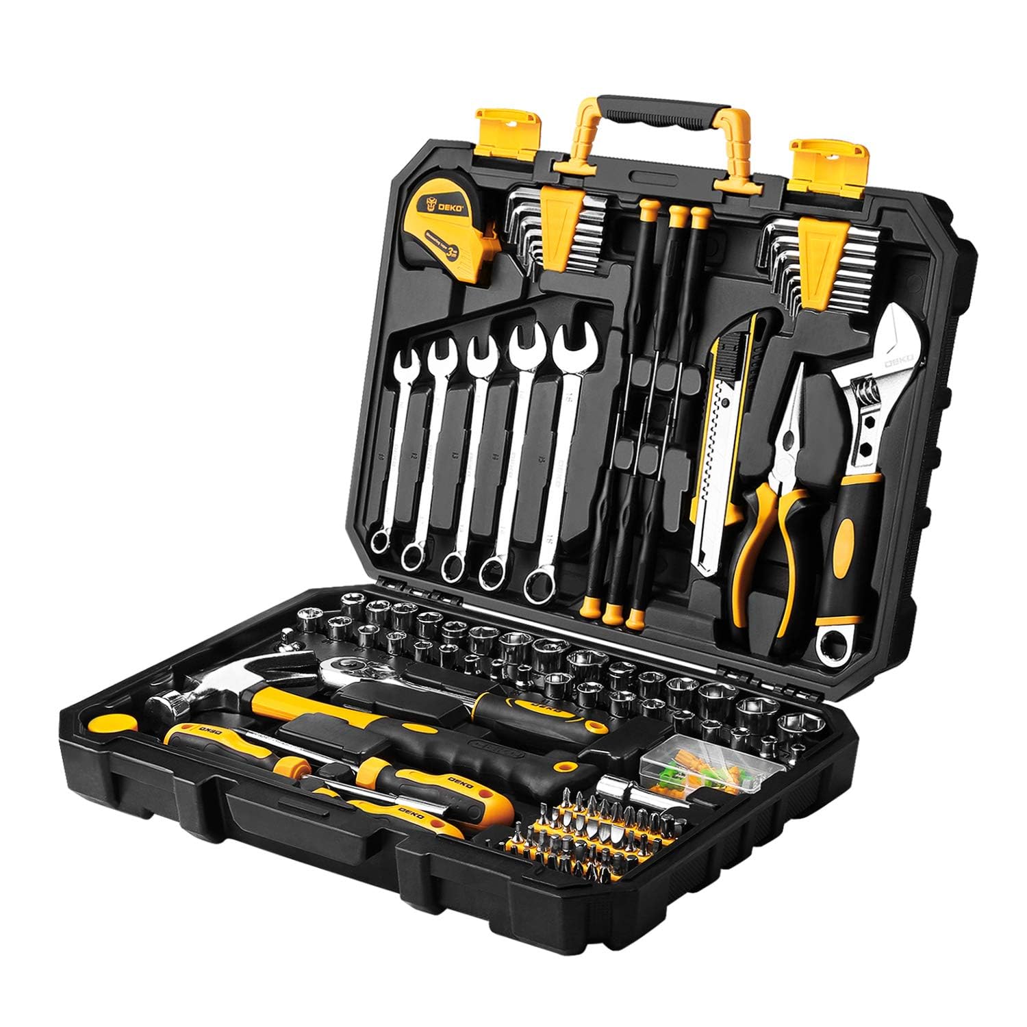 DEKOPRO 158-piece tool set case closed for portable storage