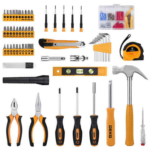 DEKOPRO 208-piece tool set, combination wrench close-up, sturdy build for quick fixes