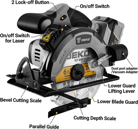 DEKOPRO 4500 rpm no-load speed enables fast, precise framing cuts