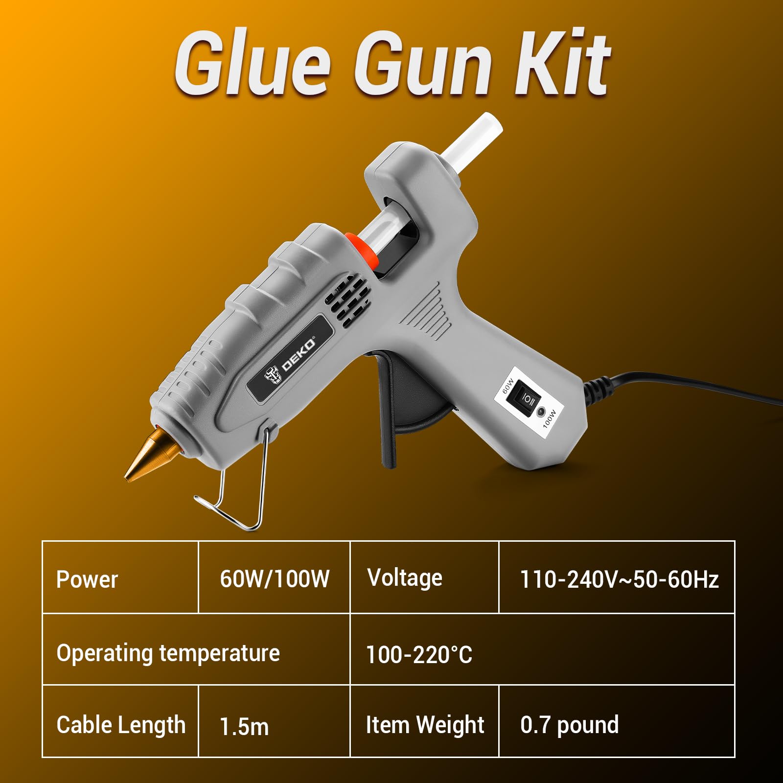 DEKOPRO includes 25 glue sticks for immediate use